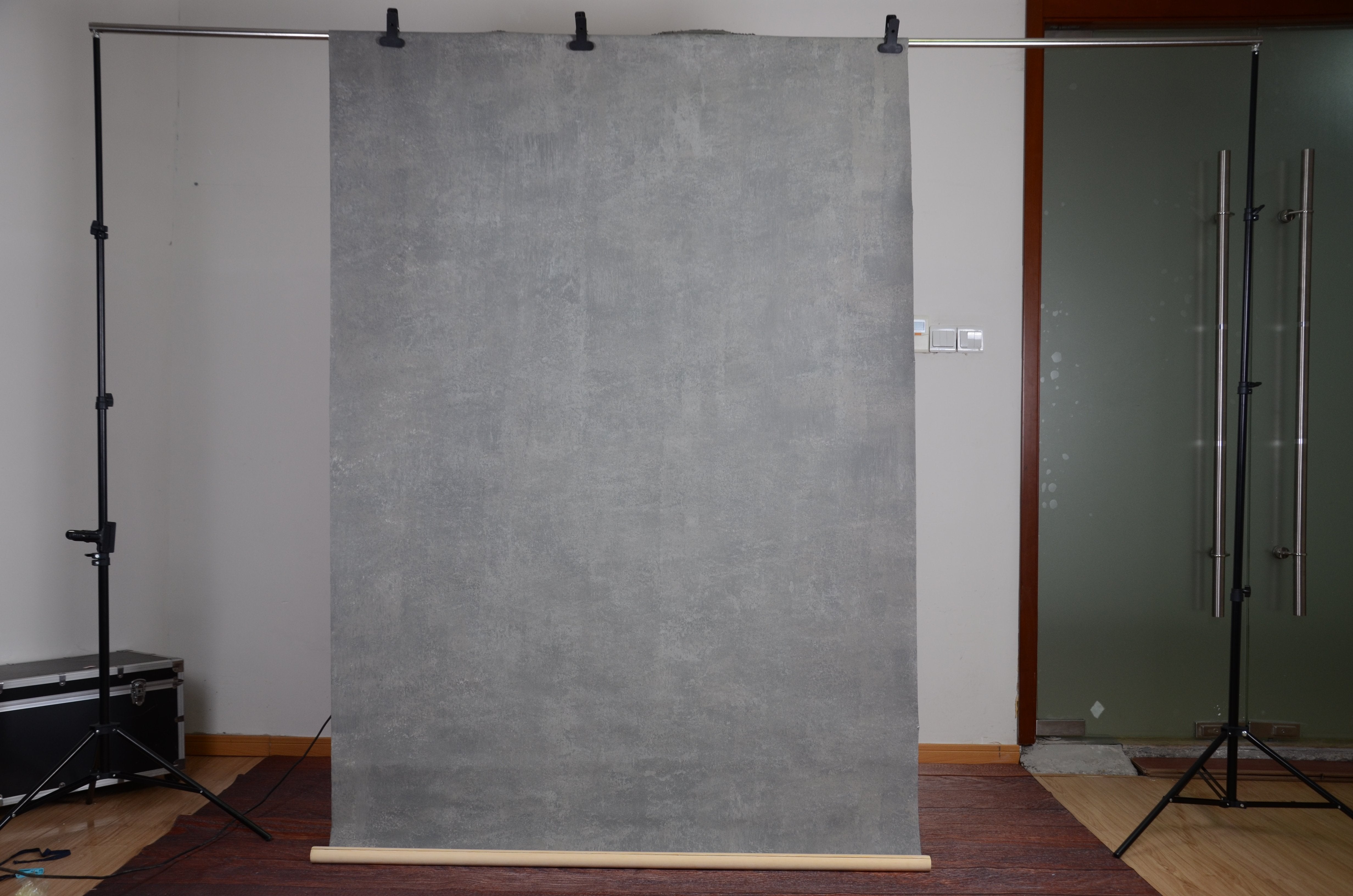 Kate Hand Painted Cold Tones of Grey Texture Canvas Backdrops -UK