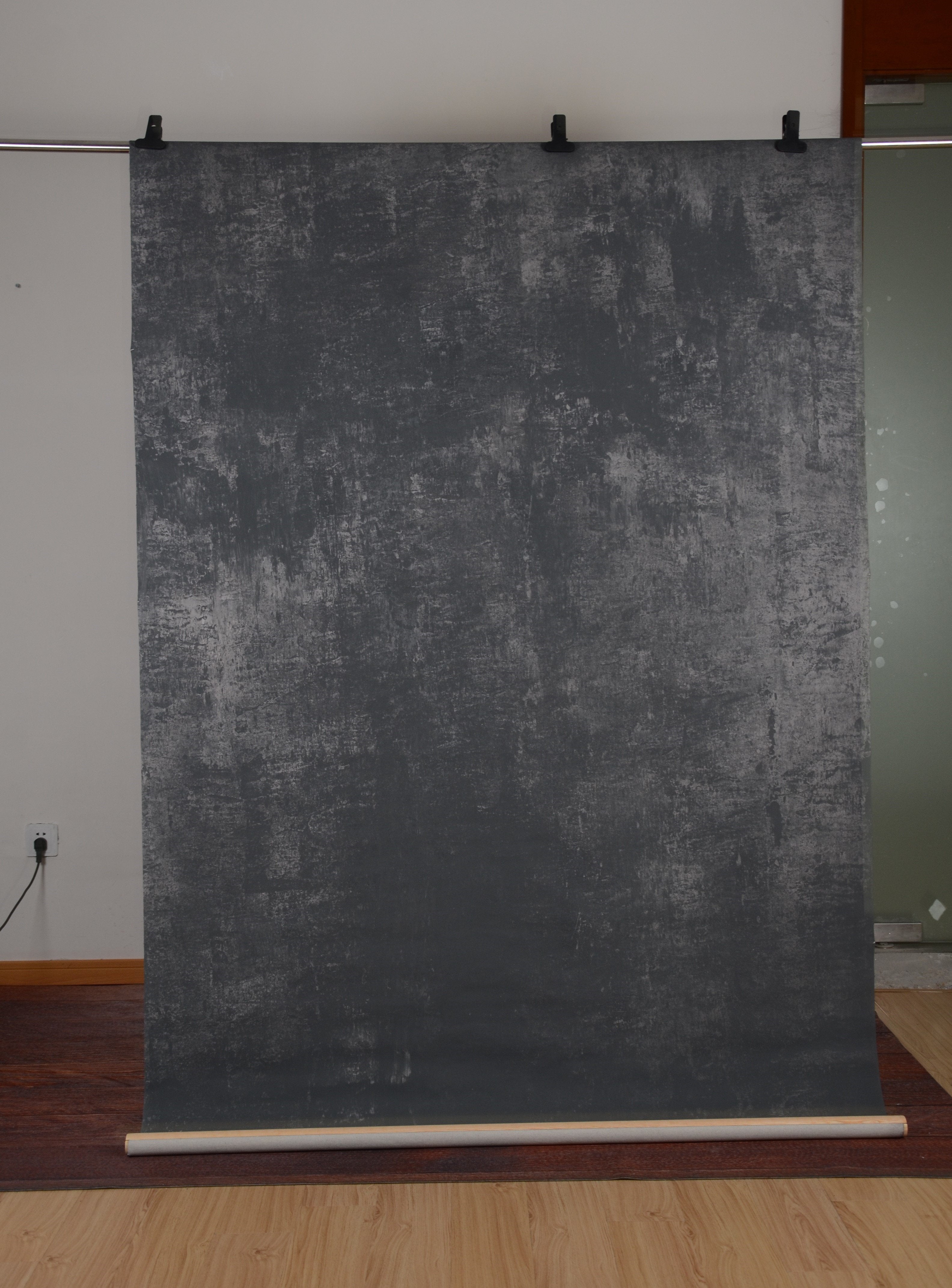 Kate Hand Painted Abstract Texture Black Backdrops -UK