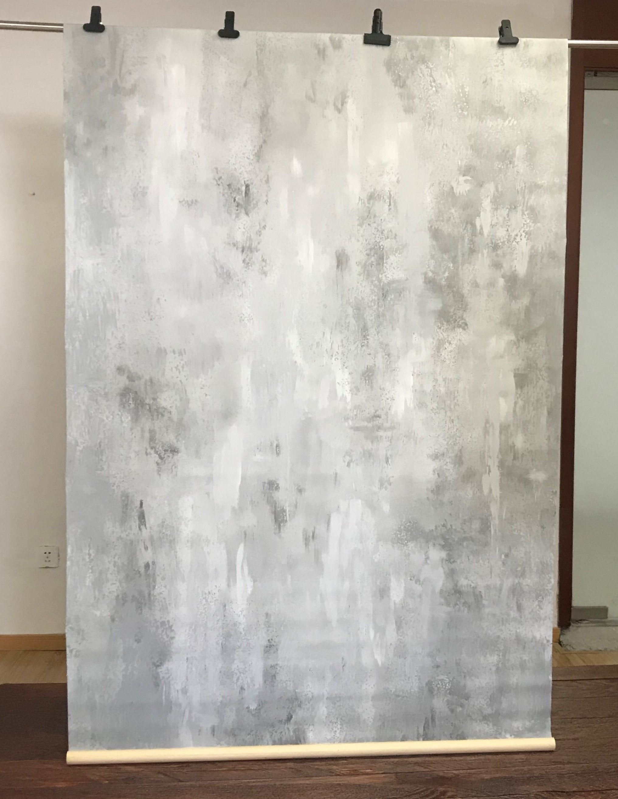 Kate Hand Painted Abstract Texture Light White Little Gray Backdrops