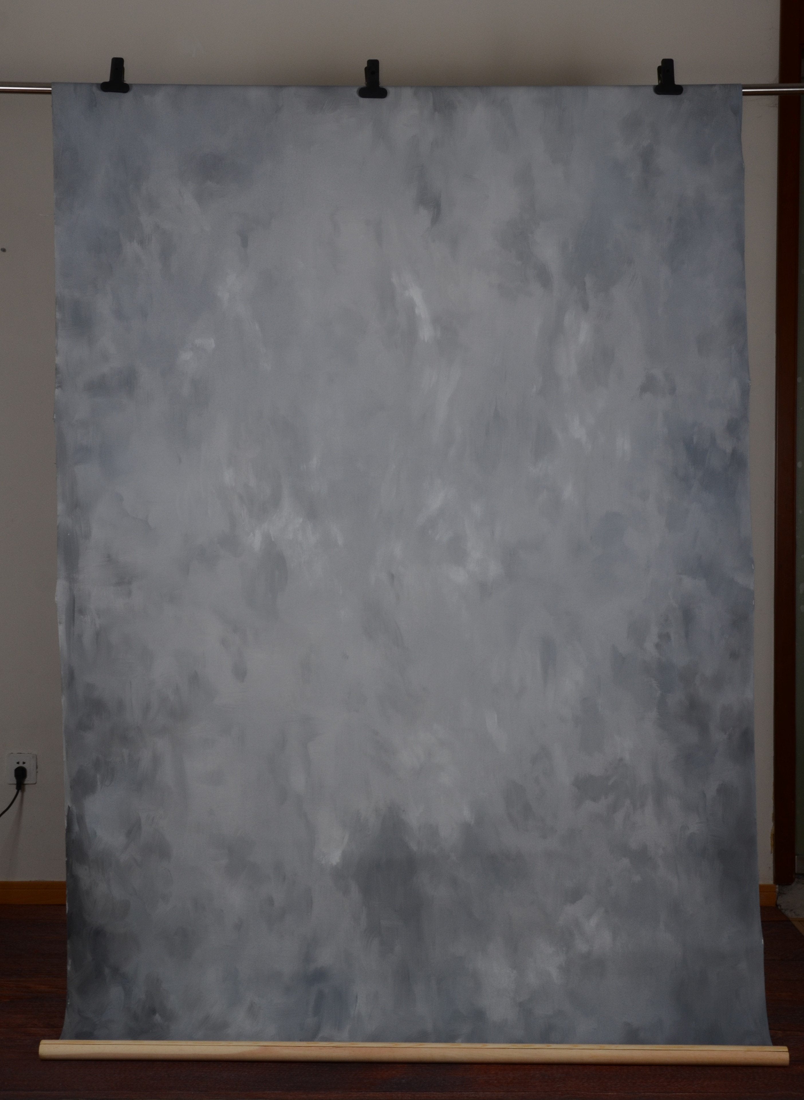 Kate Abstract Texture Dark Grey Black Spray Hand Painted Backdrops -UK