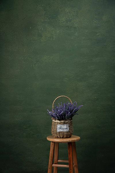 Kate Deep Green Texture Hand Painted Canvas Backdrop -UK