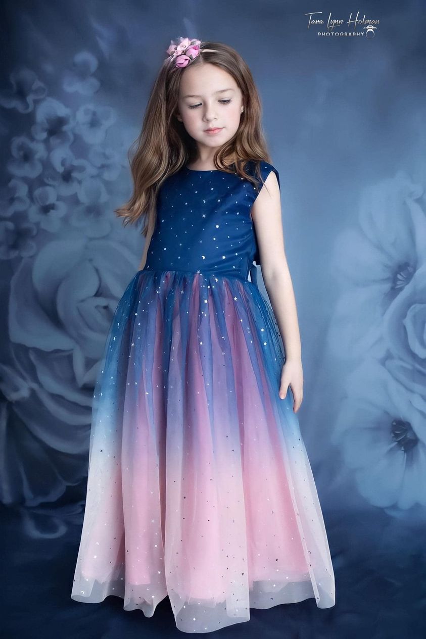 Kate Fine Art Flowers Denim/blue Backdrop Portrait Designed by JS Photography -UK