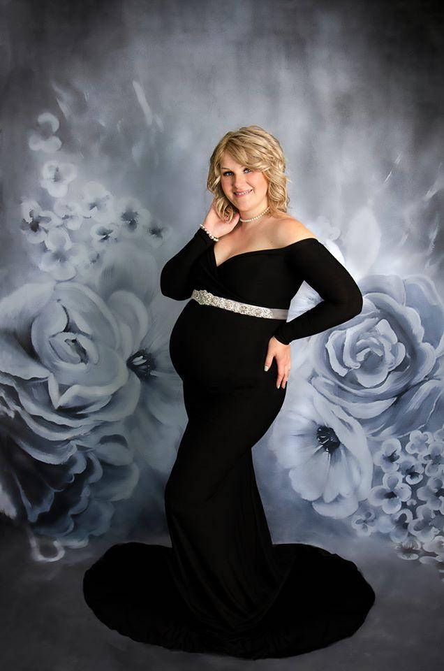 Kate Sweep Denim Blue Florals Backdrop for Photography -UK