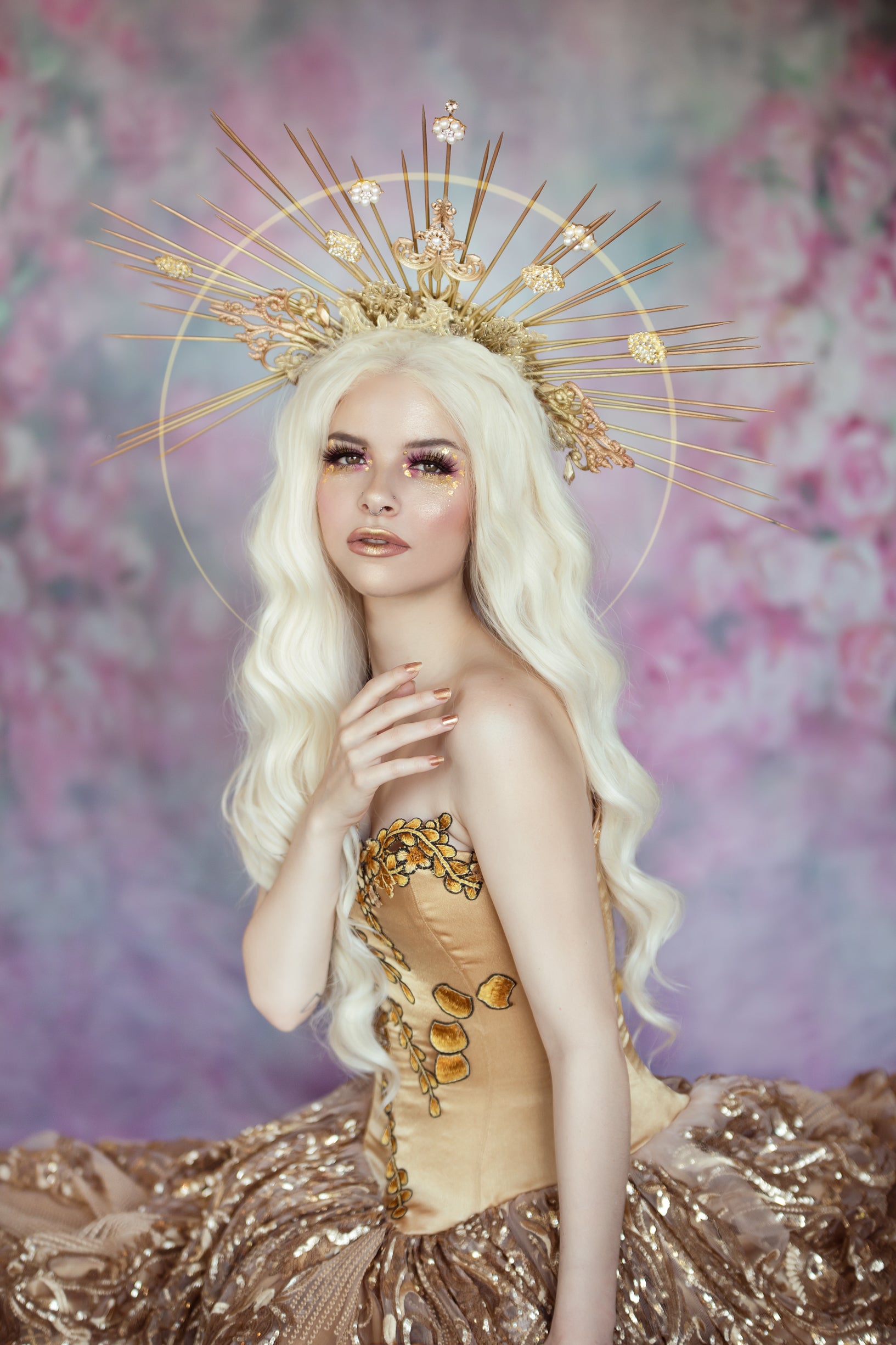 Kate Pink Flowers Valentine's Day Abstract Portrait Photography Backdrops -UK