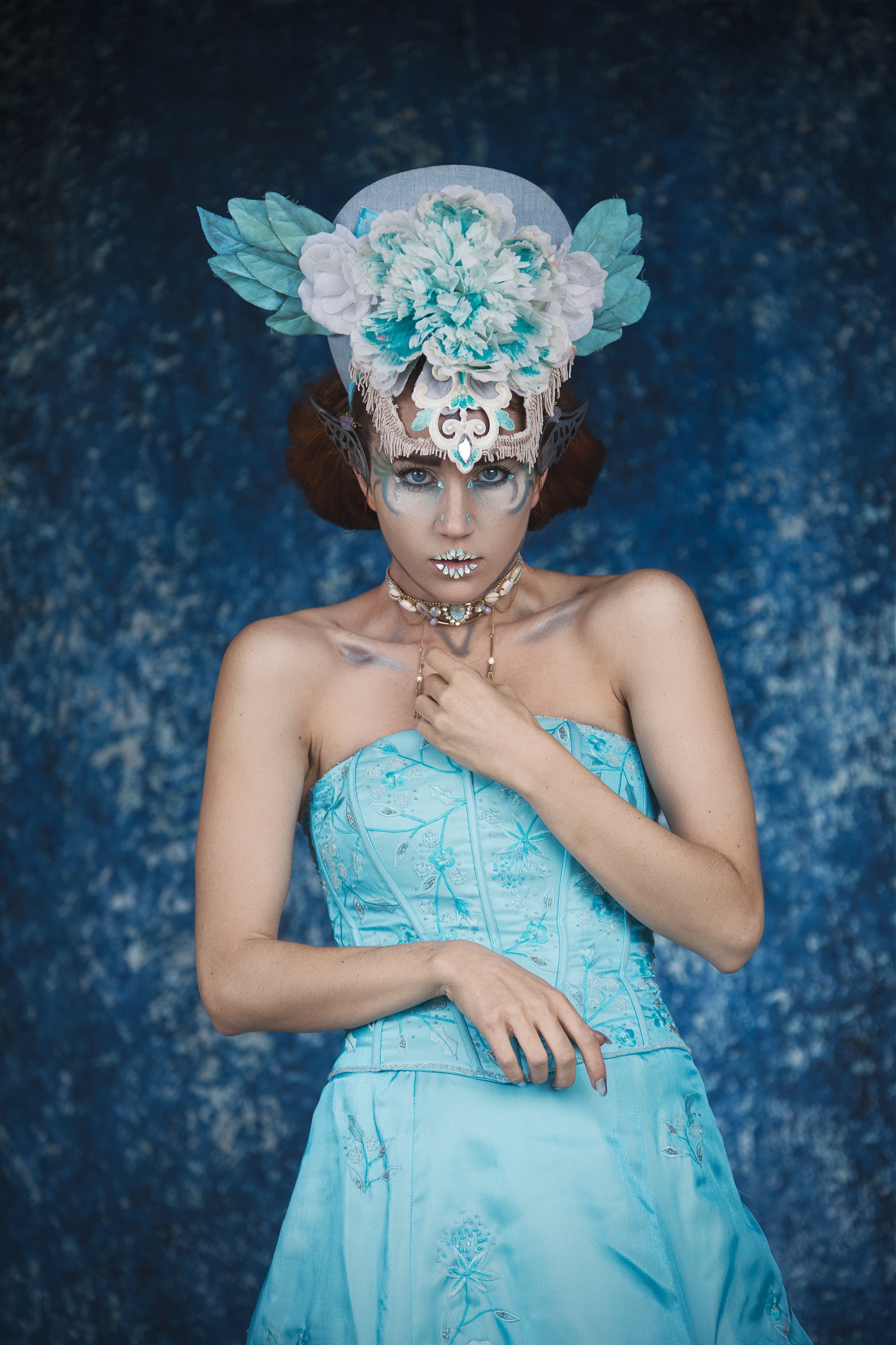 Kate Abstract Blue Backdrop Texture Portrait Retro Background old master Backdrops - Kate backdrop UK