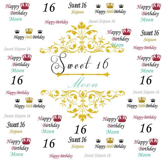 Kate Sweet 16 Birthday Yellow Red Black Banner Photography Backdrops Custom Step and Repeat Photo Backgrounds for Children Party -UK