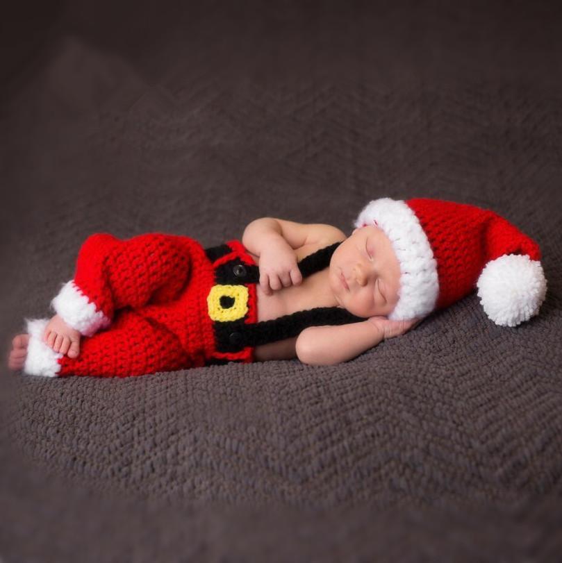 Studio Props Crochet Baby Outfit Christmas Santa Photo Props -UK
