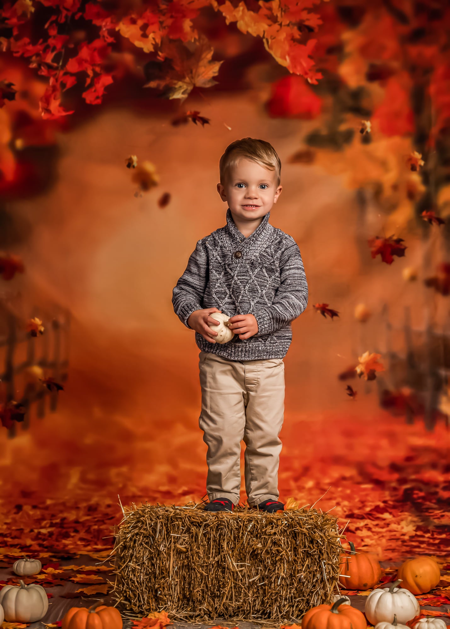 Kate Autumn Forest Leaves Backdrop Designed by Chrissie Green -UK