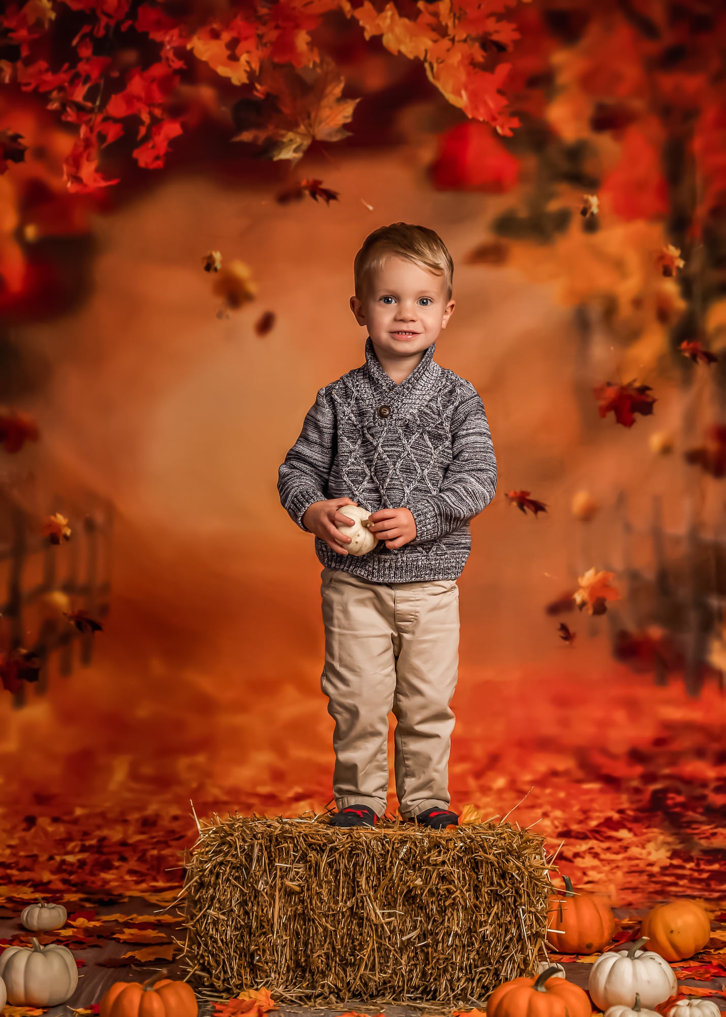 Kate Autumn Forest Leaves Backdrop Designed by Chrissie Green