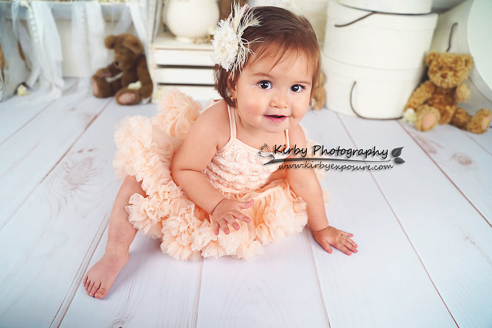 Kate Baby /Kids Teddy Bear Vintage Flower backdrop Designed by Arica Kirby -UK