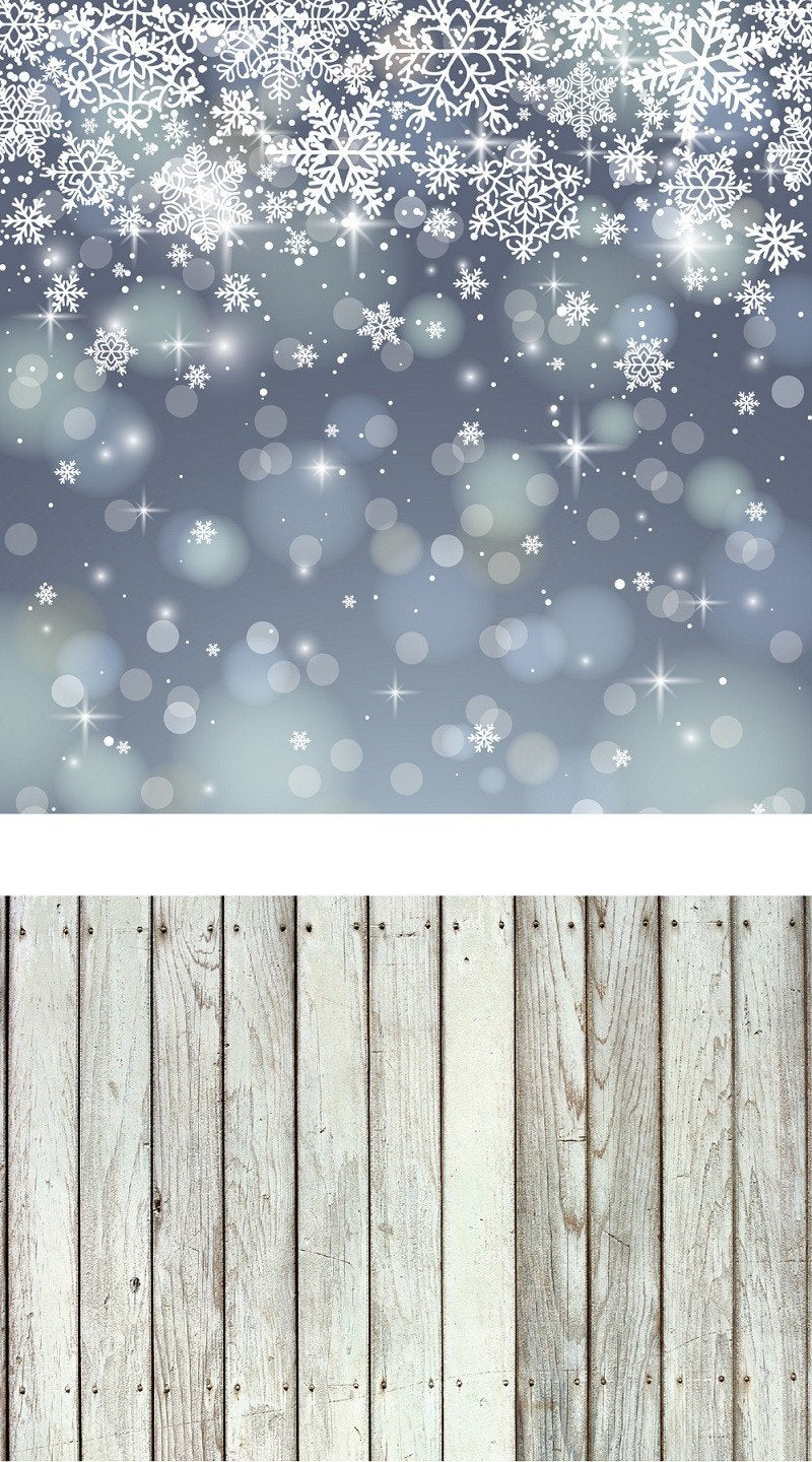 Katebackdrop:Kate Snow Scenery Wooden Floor Photography Backdrop