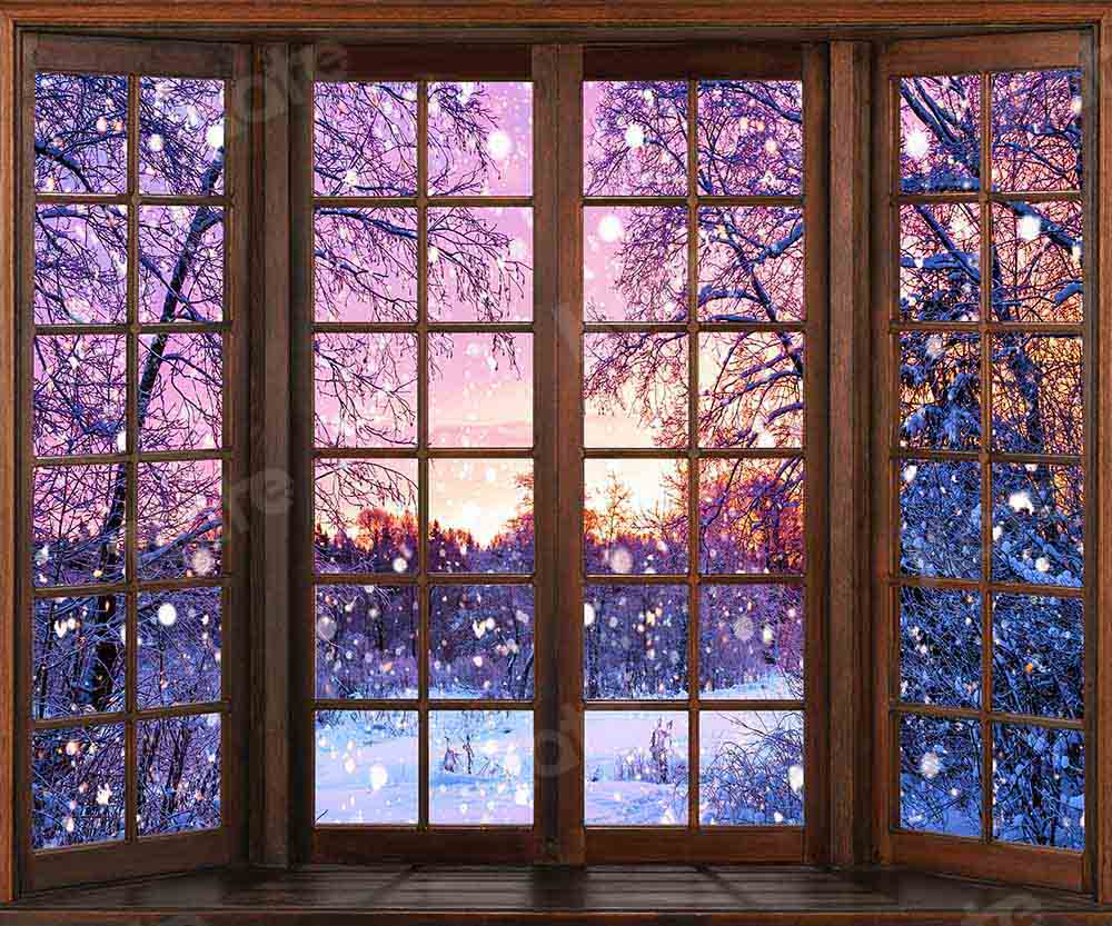 Kate Winter Snowy Window Backdrop Designed by Chain Photography -UK