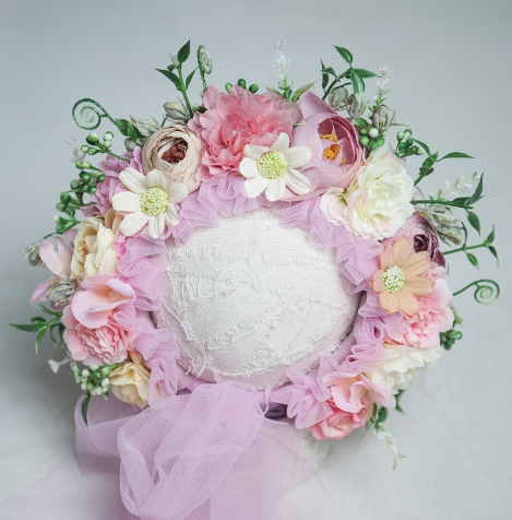 Kate Floral Bonnet for Newborn Photography