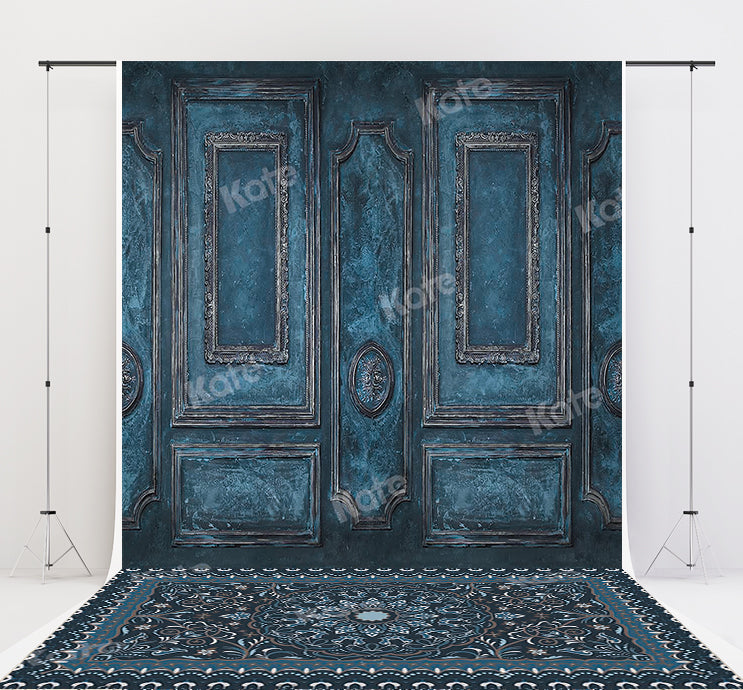 Kate Sweep Blue Retro Wall Carpet Backdrop for Photography -UK