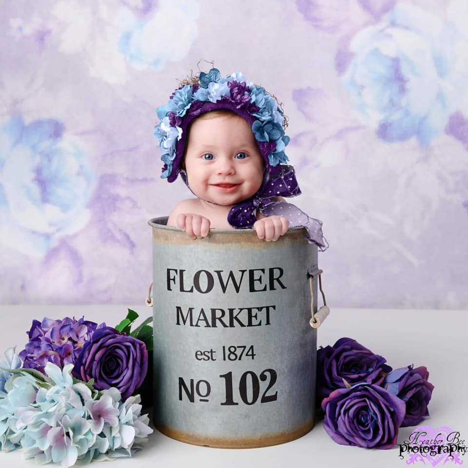 Kate Retro Blurry Bokeh Purple Flowers Backdrop for Photography Designed by JFCC -UK
