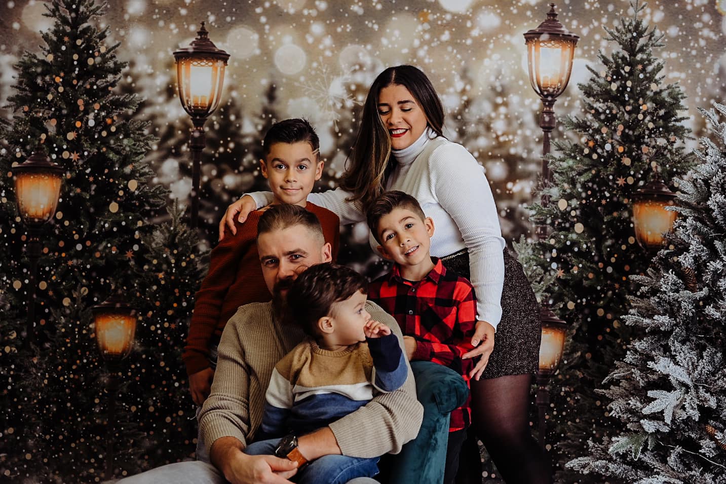 Kate Christmas Snow Forest Lights Backdrop for Photography -UK