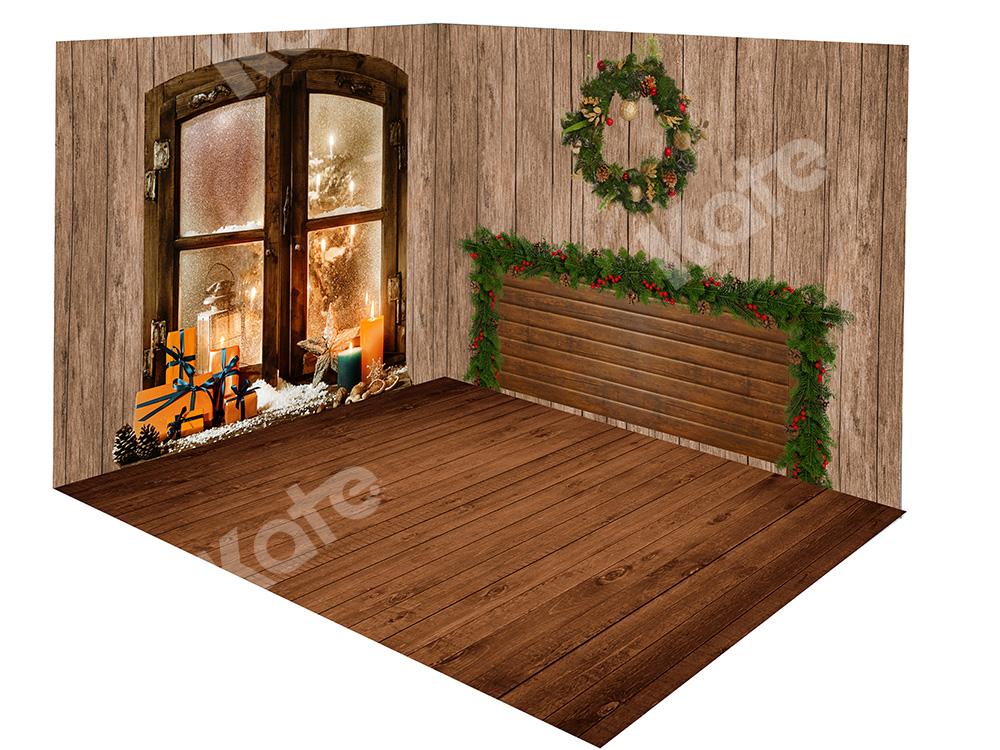 Kate Christmas Wood Indoor Backdrop Room Set -UK