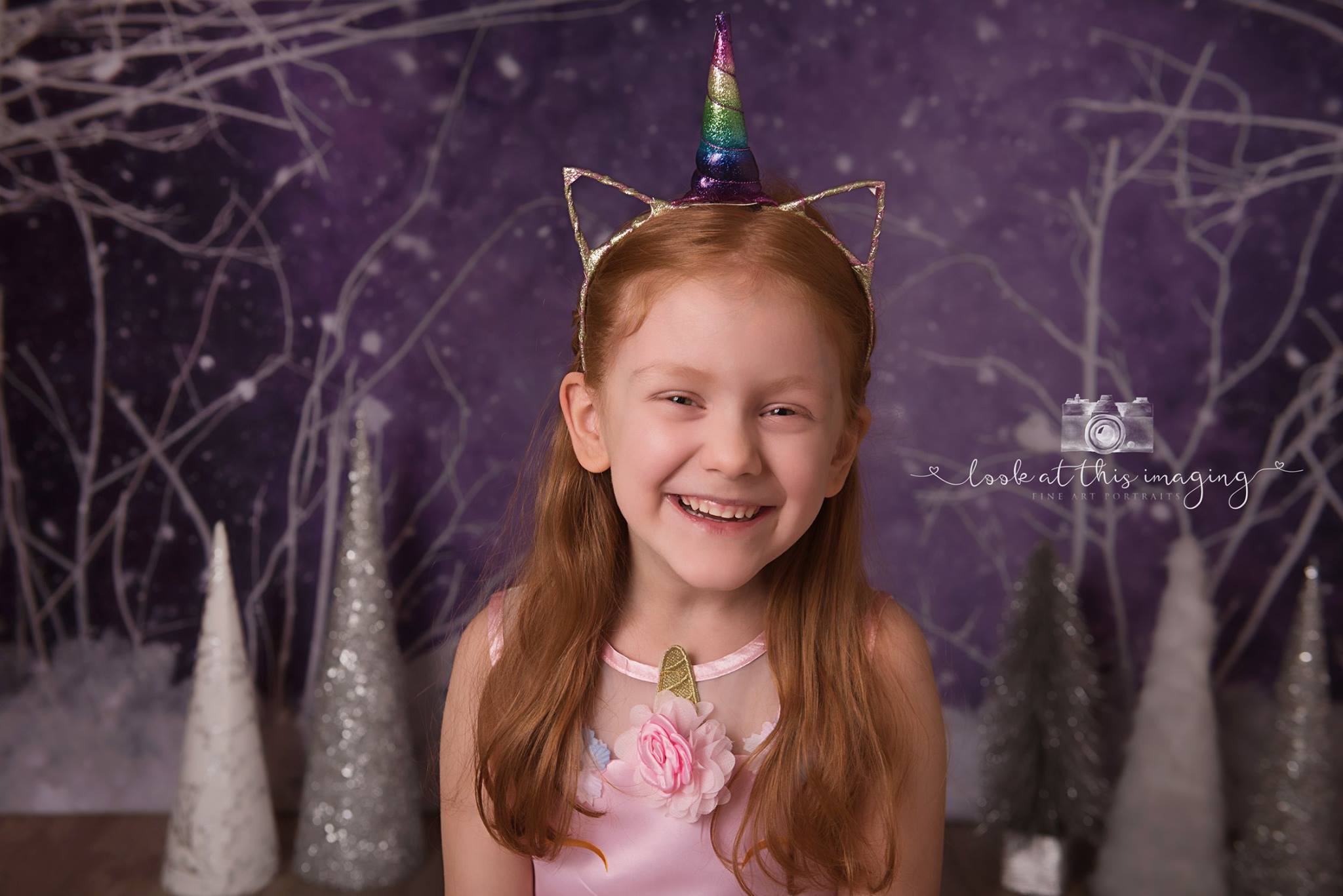 Kate Purple Winter Wonderland Snowy Backdrop Designed By Arica Kirby -UK