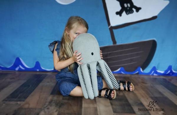 Kate Pirate Sea and Clouds Children Backdrop for Photography Designed by Sarah Timmerman -UK