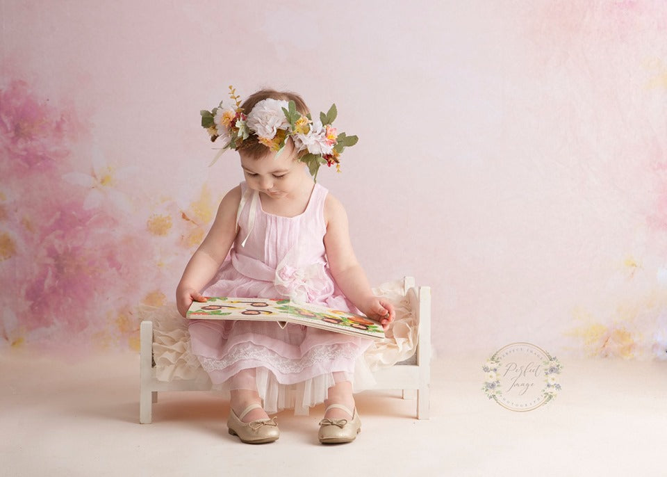 Kate Fine Art Watercolors Pink Flowers Abstract Backdrop designed by Veronika Gant -UK