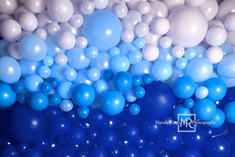 Kate Blue Balloon Wall Children Backdrop Designed by Mandy Ringe Photography -UK