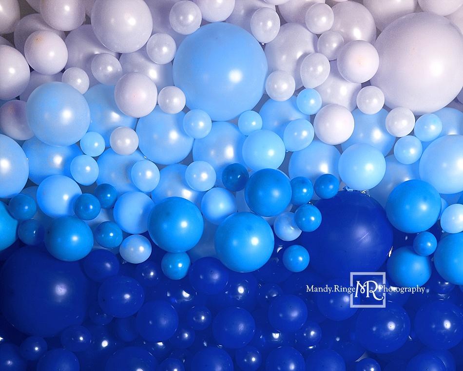 Kate Blue Balloon Wall Children Backdrop Designed by Mandy Ringe Photography -UK