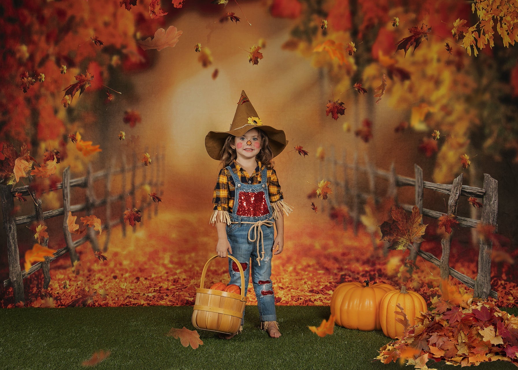 Kate Autumn Forest Leaves Backdrop Designed by Chrissie Green -UK