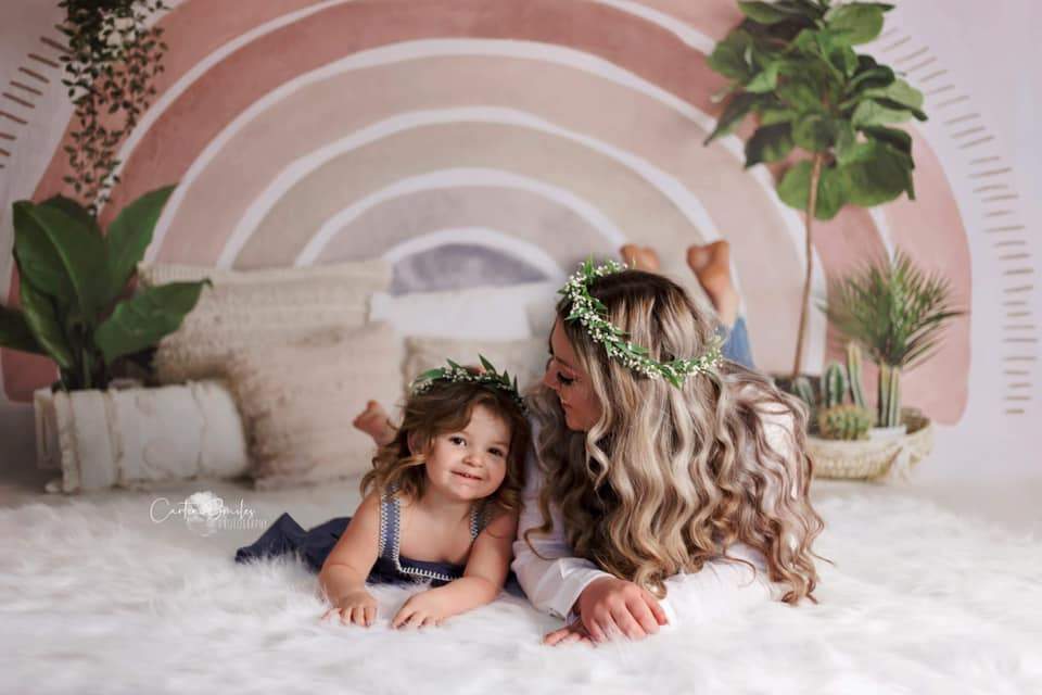 Kate Boho Rainbow Decorated Big Backdrop Designed by Mandy Ringe Photography -UK