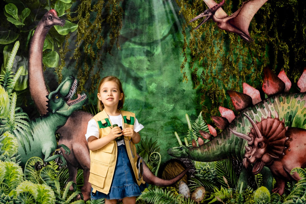 Kate Jungle Adventure Dinosaurs Backdrop Designed by Mandy Ringe Photography -UK