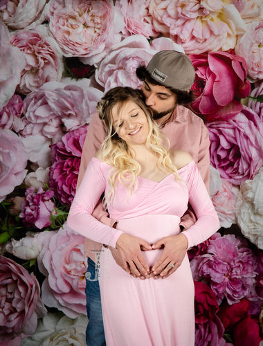 Kate Red And Pink Flower Colored Floral Valentine's Day Backdrop -UK