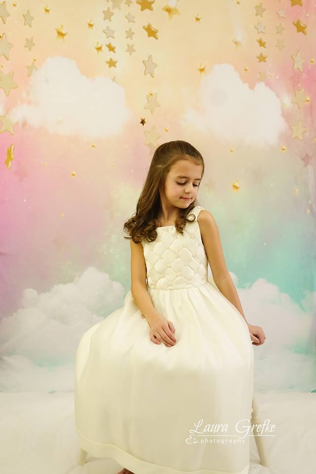 Kate Twinkle Golden Star Sky Cloud rainbow cake smash backdrop - Kate backdrop UK