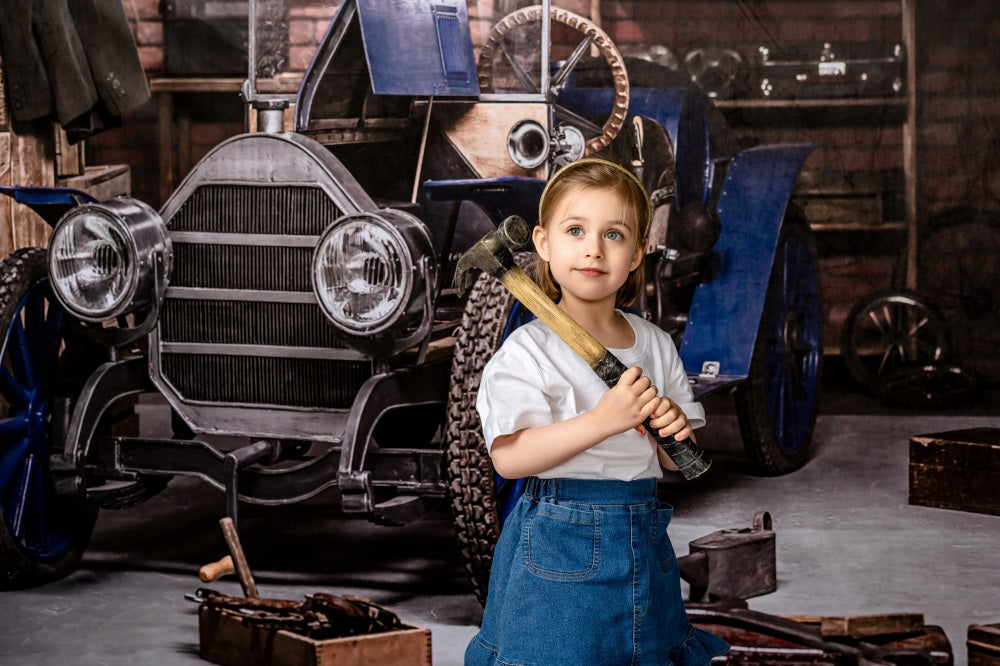 Kate Father's Day Garage Car Workshop Backdrop for Boy Photography -UK