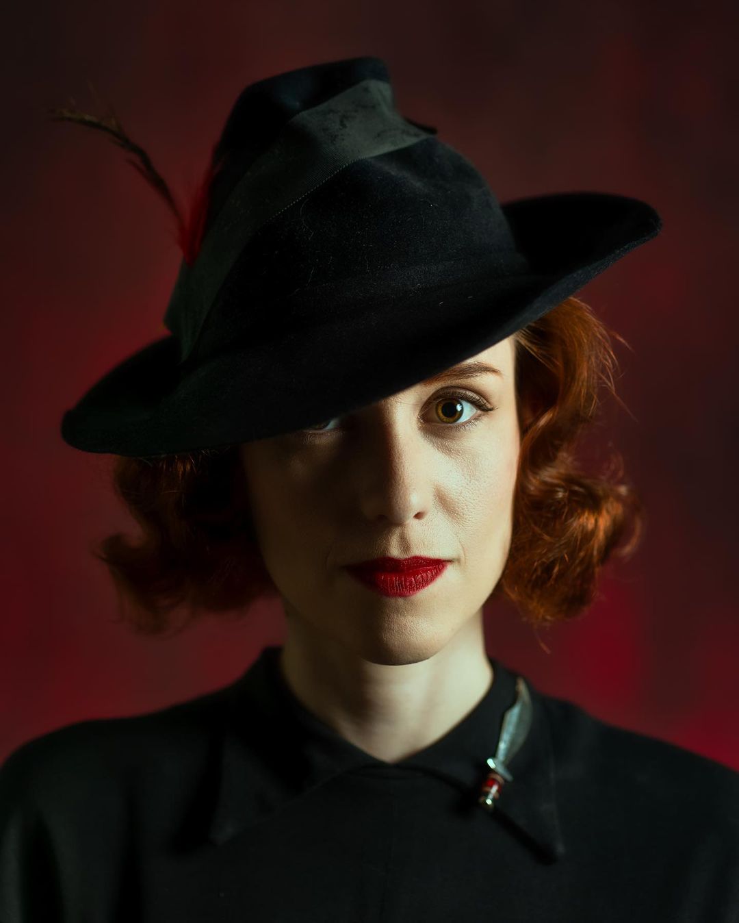 Kate Dark Red Wine Color Abstract Weave Pattern Texture Backdrop Designed by JFCC -UK