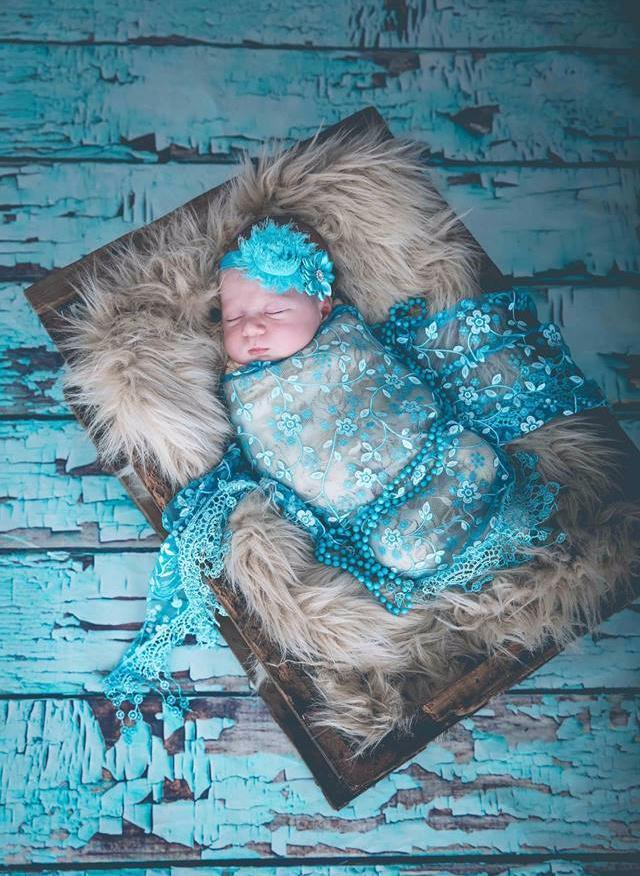 Kate Retro Style Blue Broken Wood Wall Backdrop Newborn Backdrop