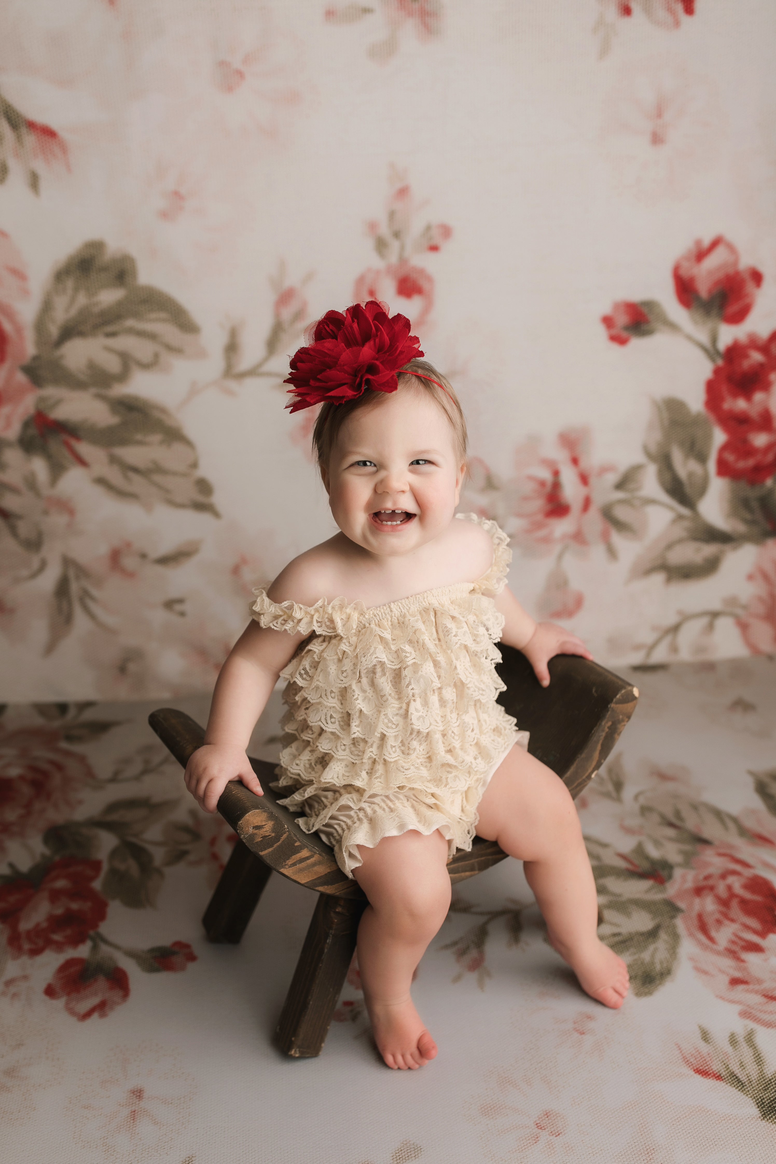 Kate Pattern Flower Backdrop+ Pattern Flower Rubber Floor Mat -UK