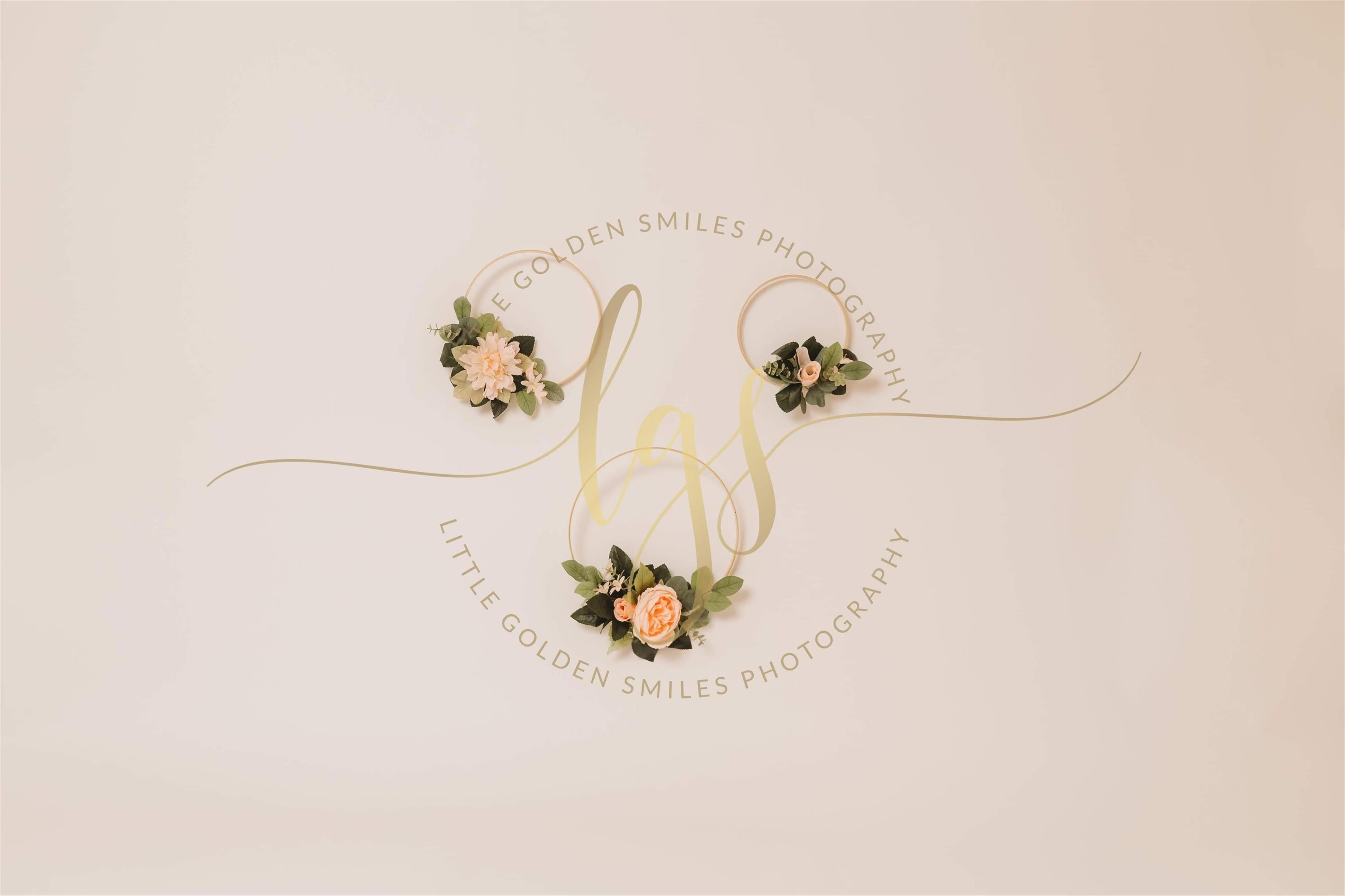 Floral Hoops in White Backdrop