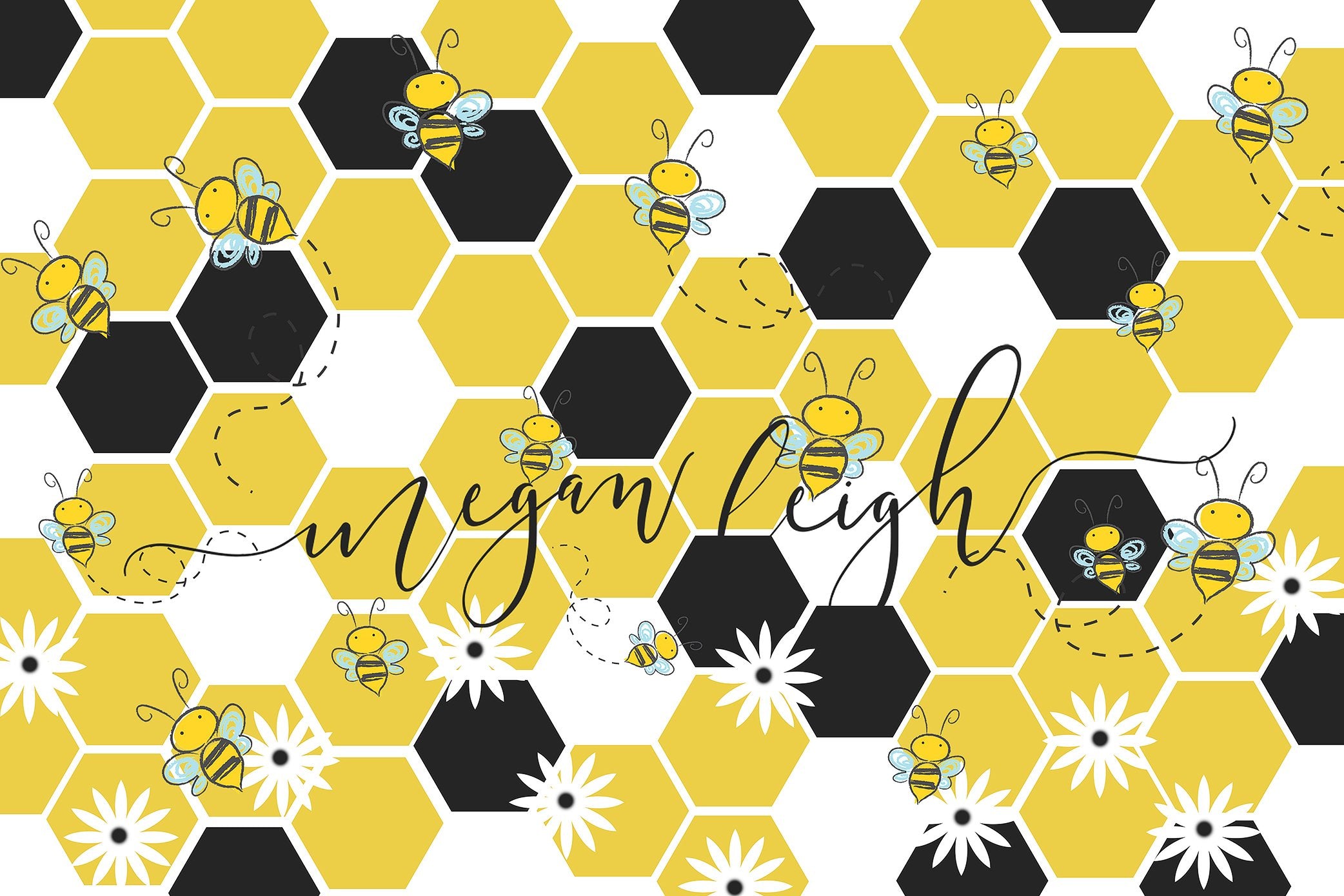 Kate Bumble Bee Summer Backdrop for Photography Designed by Megan Leigh Photography