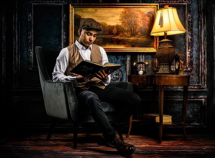 Kate Retro Deep Blue Wall Door Photography Backdrops Wedding -UK