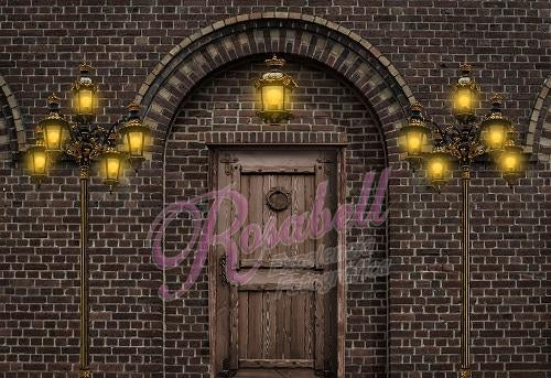 Kate Door with Lamps Backdrop Designed by Rosabell Photography -UK