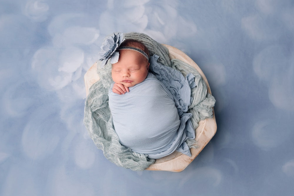 Kate Fine Art Gray Blue Flower Texture Backdrop Designed by GQ -UK