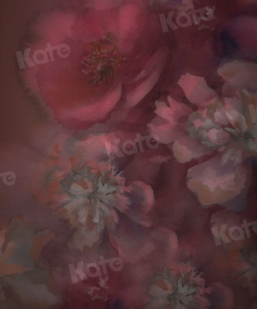 Kate Dark Red Flower Fine Art Texture Backdrop Designed by GQ -UK