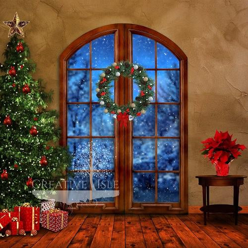 Kate Christmas Window Holiday Room Backdrop Designed by Chrissie Green -UK