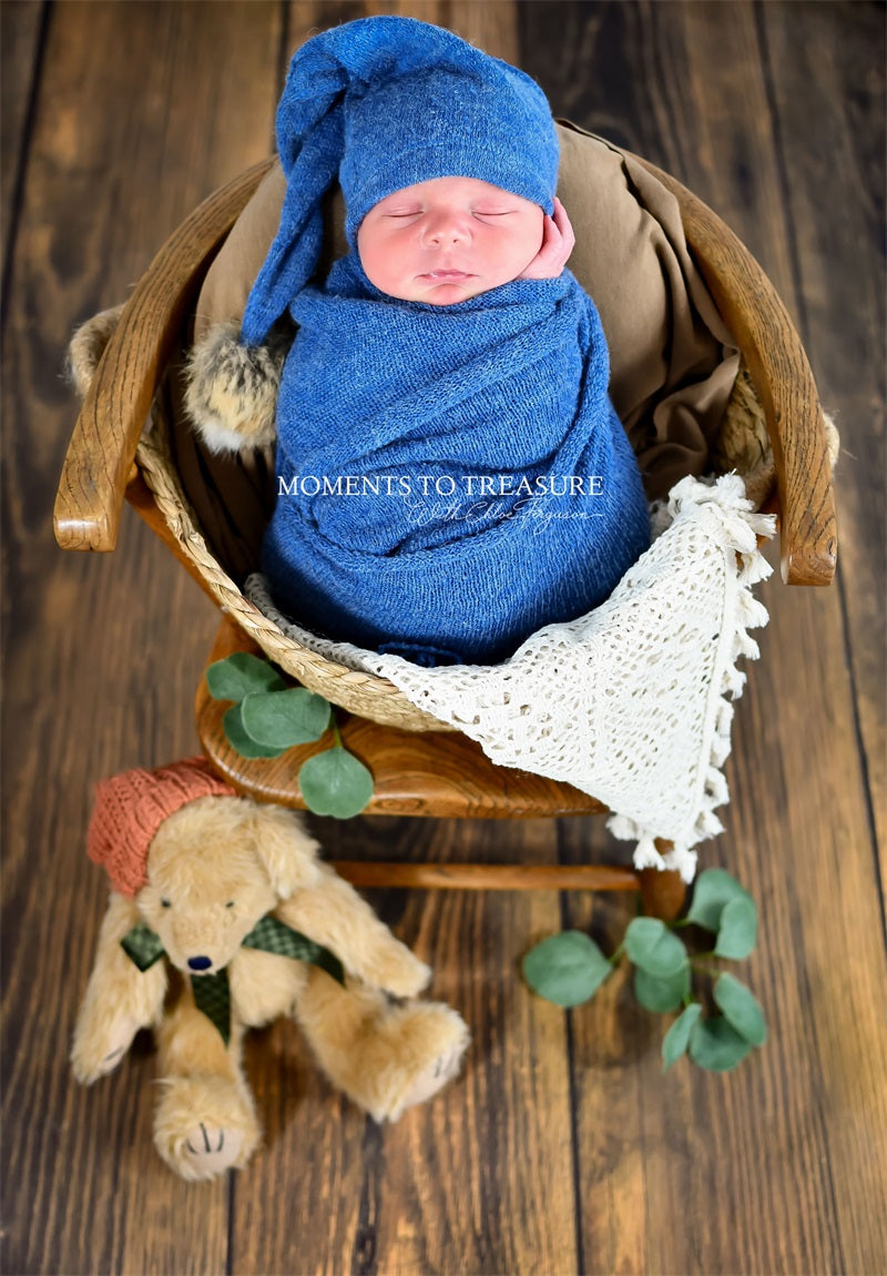 Kate Dark Brown Floor Wood Vinyl Photography Backdrop -UK