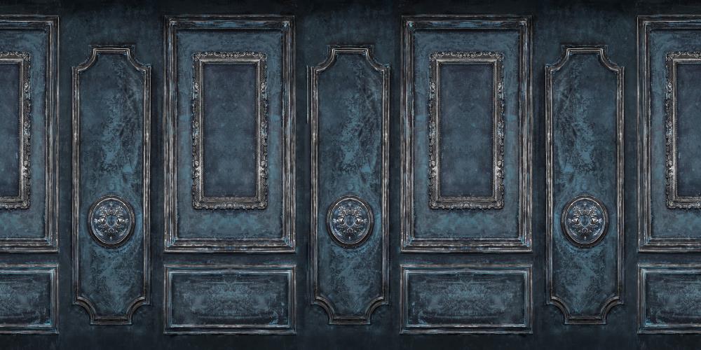 Kate Retro Deep Blue Wall Door Photography Backdrops Wedding -UK