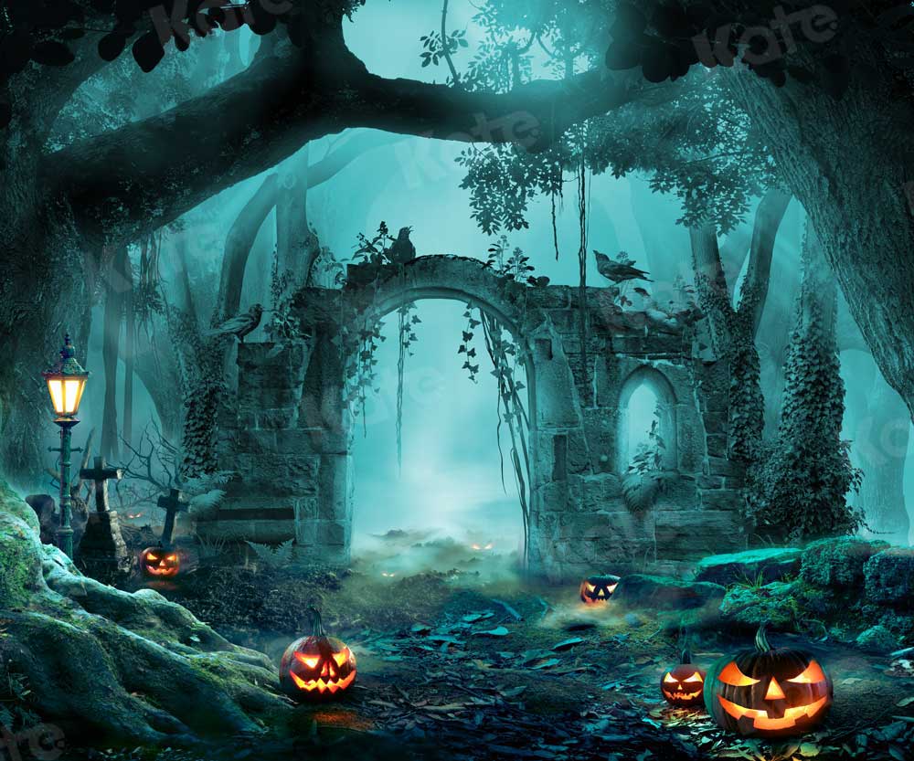 Kate Halloween Pumpkin Forest Backdrop for Photography -UK