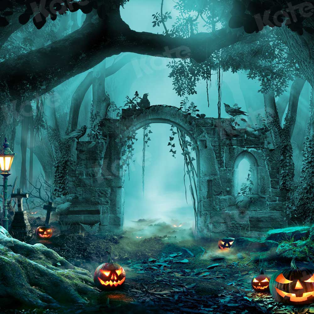Kate Halloween Pumpkin Forest Backdrop for Photography -UK