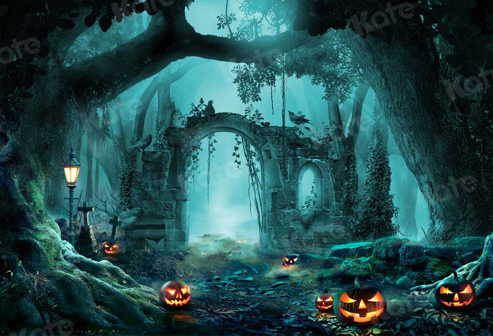 Kate Halloween Pumpkin Forest Backdrop for Photography -UK