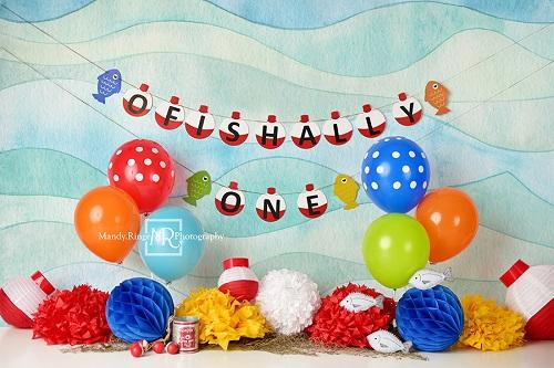 Kate Fishing 1st Birthday Backdrop Designed by Mandy Ringe Photography -UK