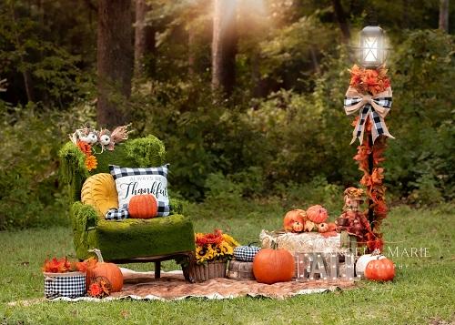Kate Outdoor Fall Pumpkin Backdrop Designed By Angela Marie Photography -UK