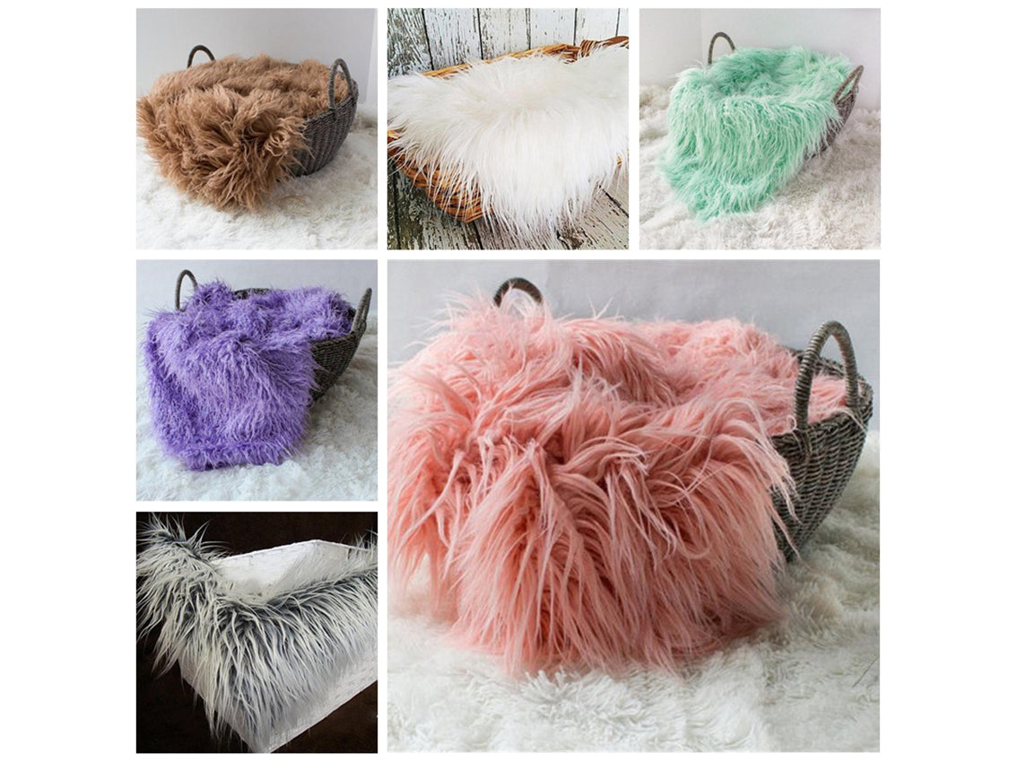 Kate Virous Color Long Faux Fur Blanket -UK